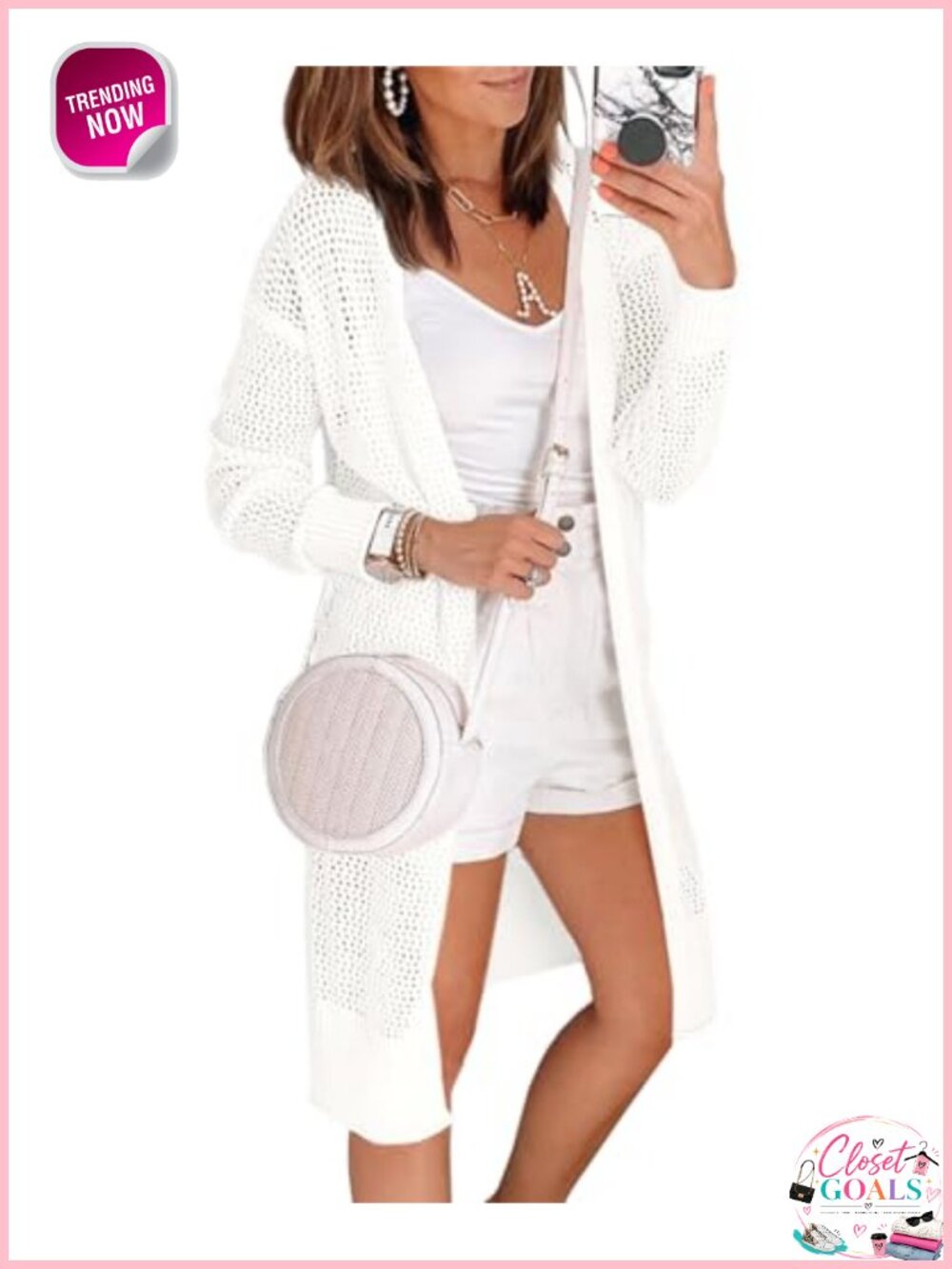 Crochet Knit Open Front Long Sleeve Cardigan Boho Summer Kimono